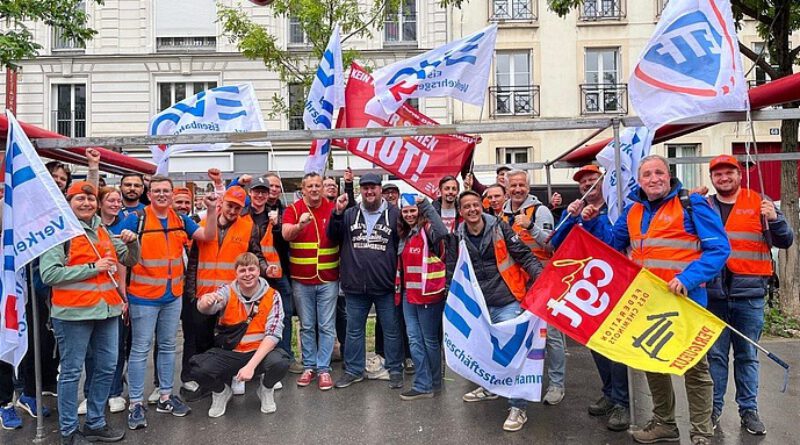 EVG bei der CGT-Demo: Verkehrswende sozial gestalten – Protest gegen EU-Kommission