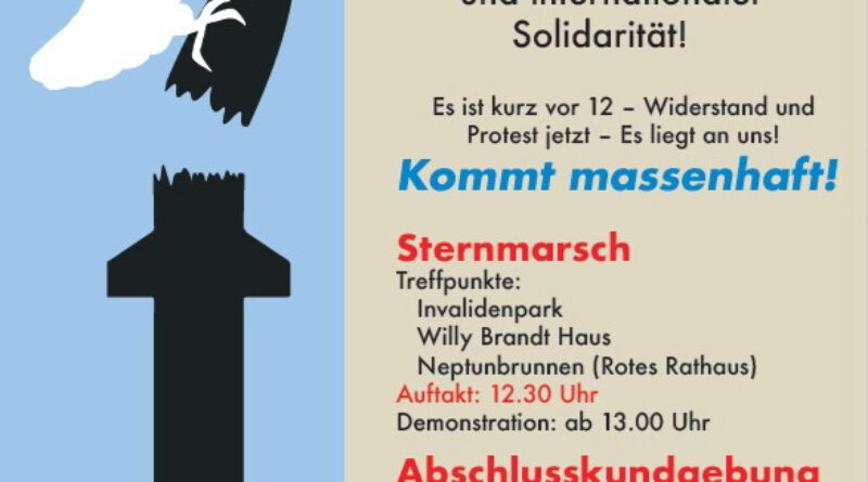 Erklärung der Verantwortlichen der Friedensdemonstration am 3. Oktober 2024 in Berlin gegen Rassismus, Antisemitismus und Faschismus