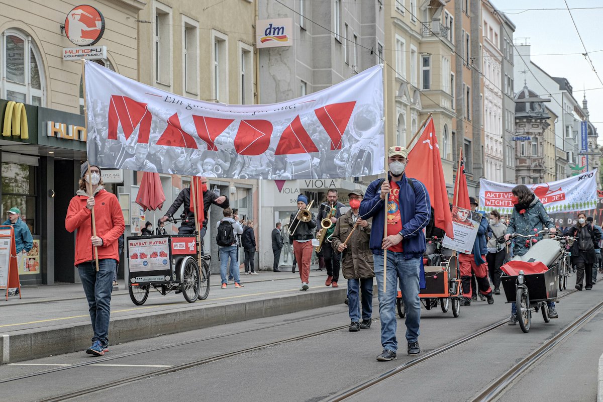 Mayday 2022 in Linz: Demonstration für Frieden und Solidarität