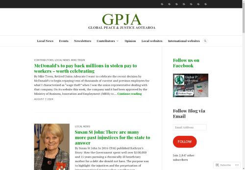 GPJA – Global Peace & Justice Aotearoa