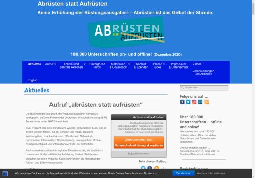 Abrüsten statt Aufrüsten!